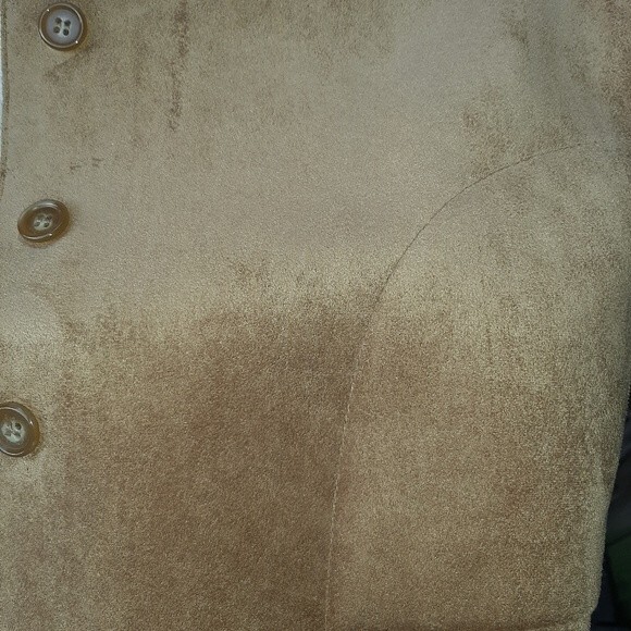 Valerie Stevens Vest Faux Suede Fully Lined Penny Lane Sleeveless Jacket Size LP - Picture 13 of 13